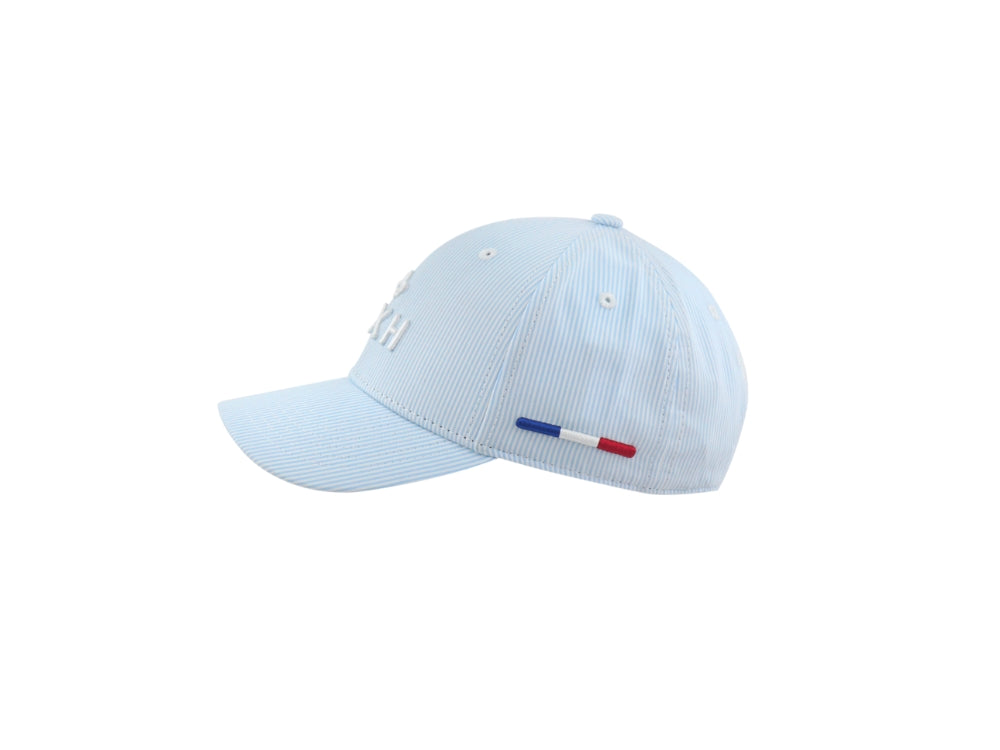 Casquette Enfant LXH en bleu clair avec logo brodé et couleur tricolore sur le côté