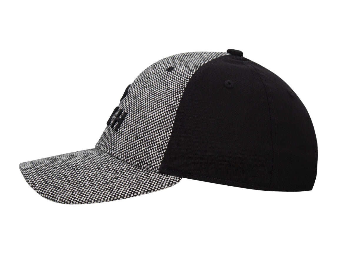 Casquette « Héritage » Ton sur Ton Bi-Matière Gros Caviar Noir avec design élégant et moderne