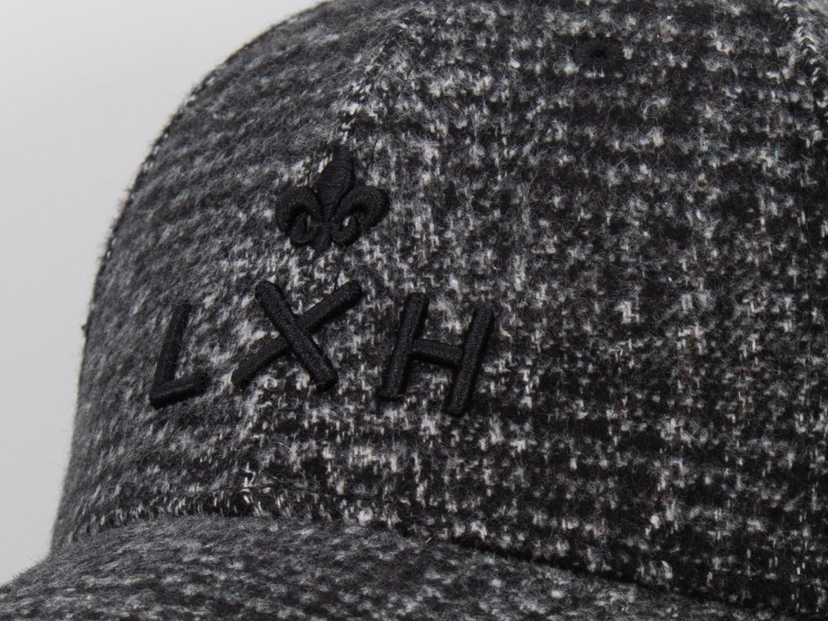 Casquette « Héritage » Ton sur Ton Pied-de-Poule Abstrait Noir avec logo LXH sur le devant