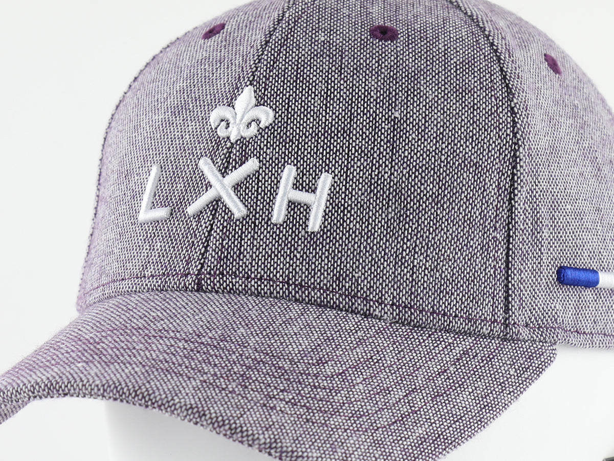 Casquette laine violette LXH avec logo brodé pour un style décontracté