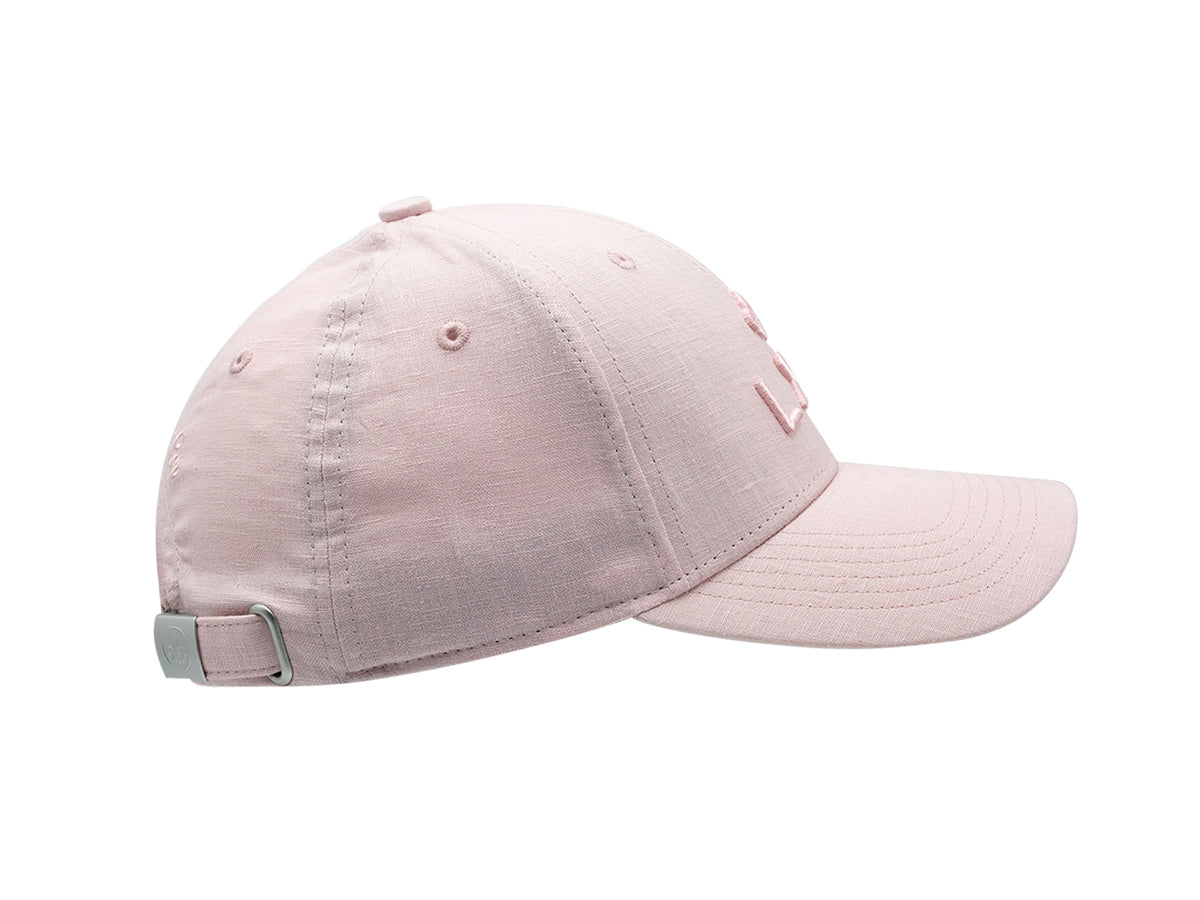 Casquette lin rose LXH avec visière courbée et fermeture réglable pour un style décontracté
