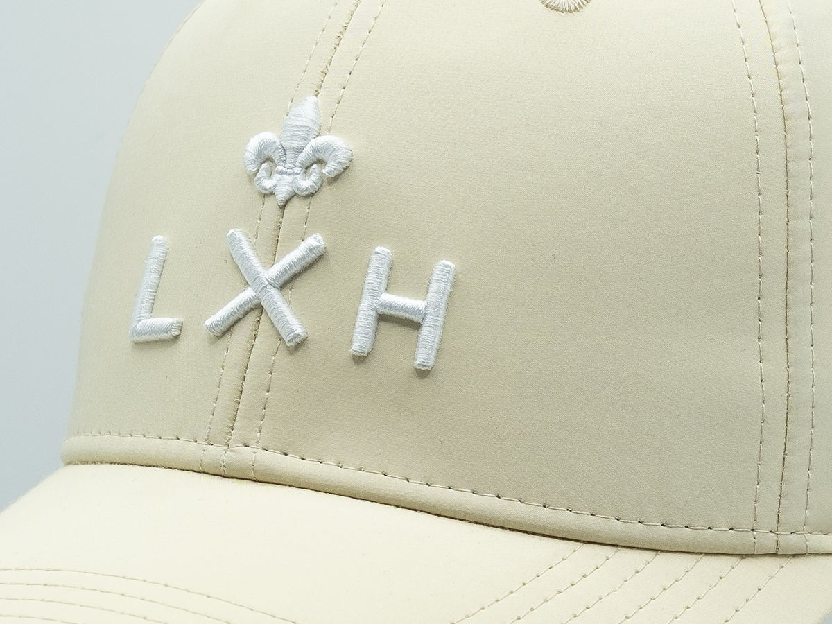 Casquette nylon beige homme de la marque LXH avec logo brodé sur le devant