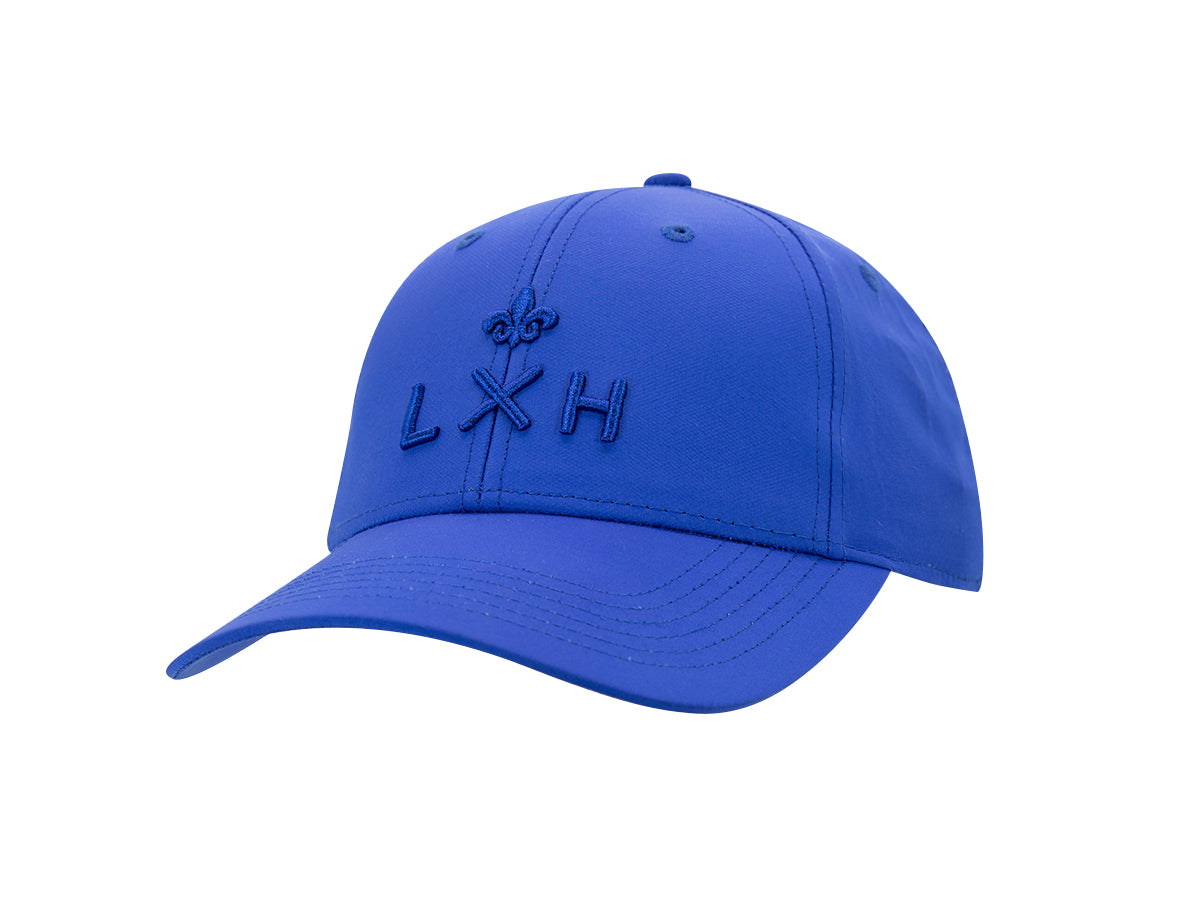Casquette nylon ton sur ton LXH en bleu avec logo brodé sur le devant