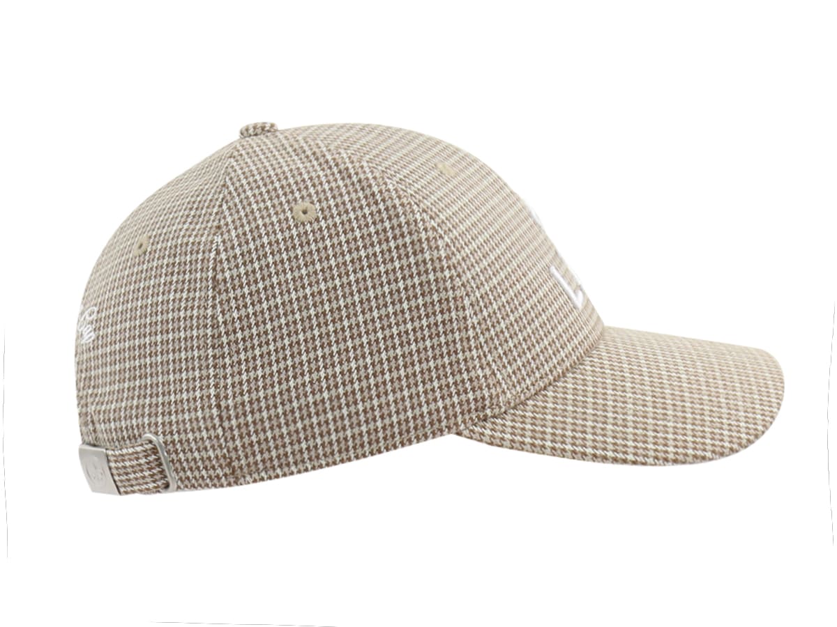 Casquette pied-de-poule camel LXH avec visière pour un style tendance et décontracté