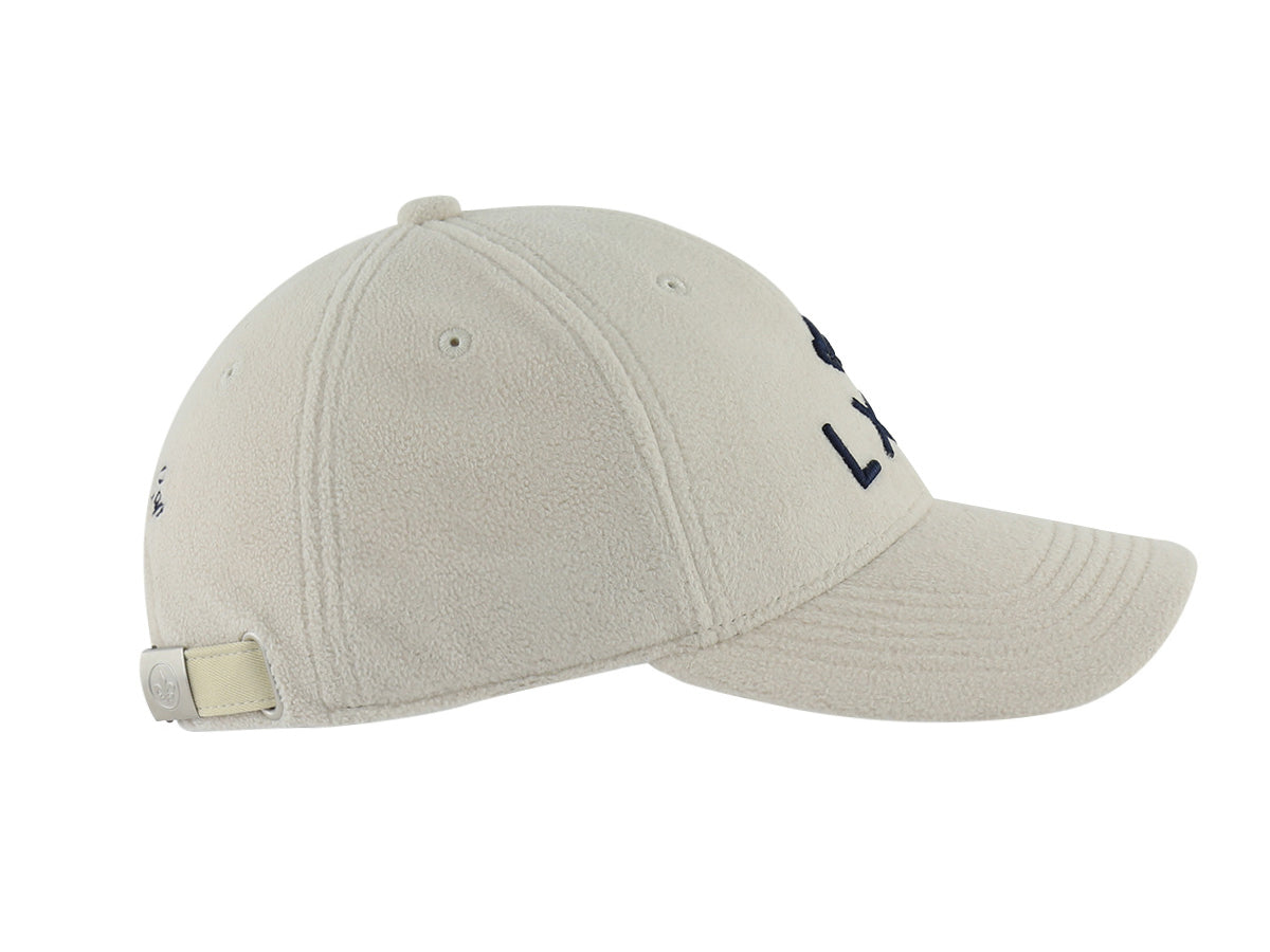 Casquette polaire ivoire homme de la marque LXH avec logo brodé sur le devant