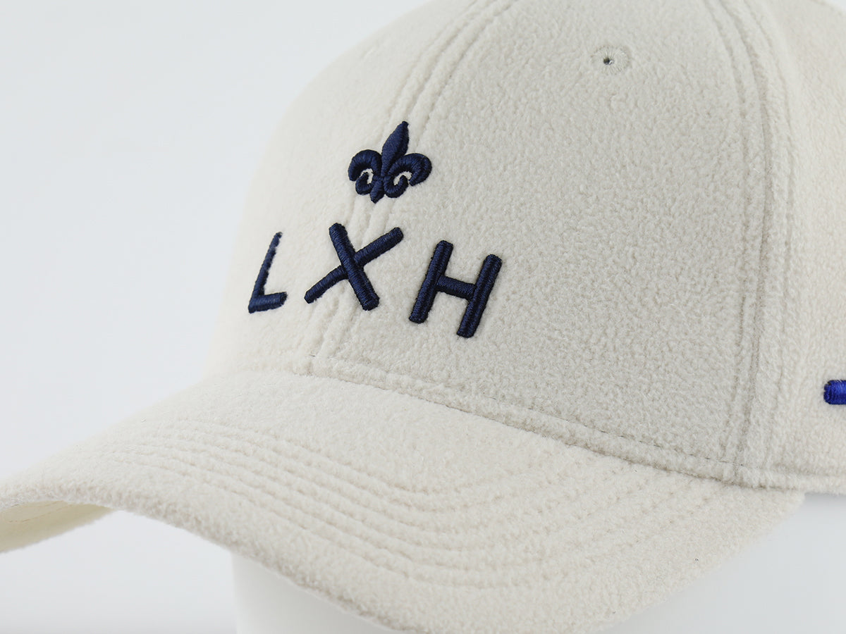Casquette polaire ivoire homme LXH avec broderie élégante et style décontracté