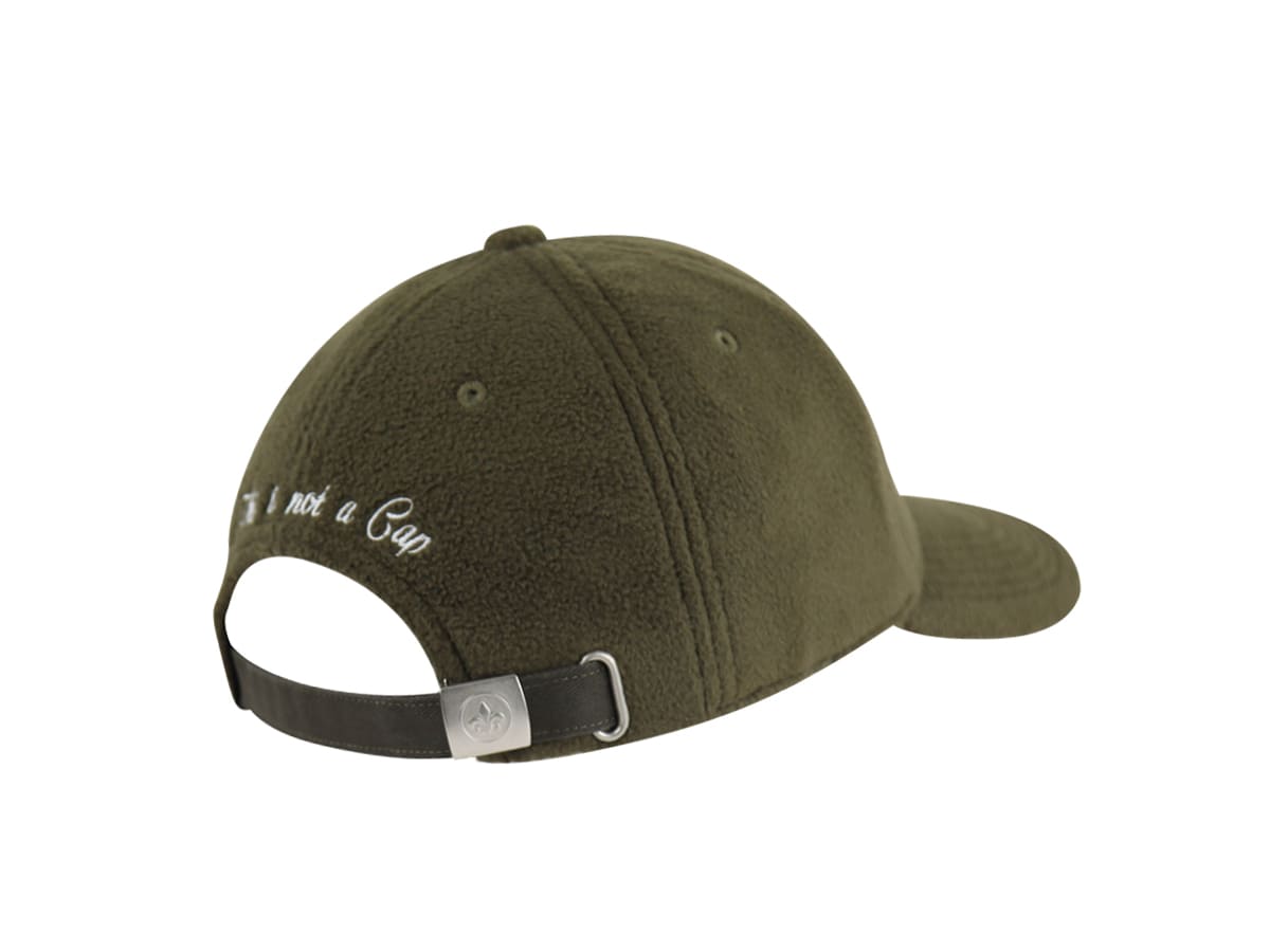 Casquette polaire kaki LXH avec une courroie réglable à l'arrière et bord légèrement courbé