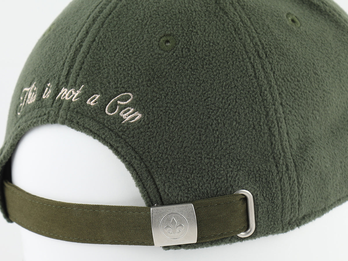 Casquette polaire kaki homme avec inscription élégante et sangle ajustable à l'arrière