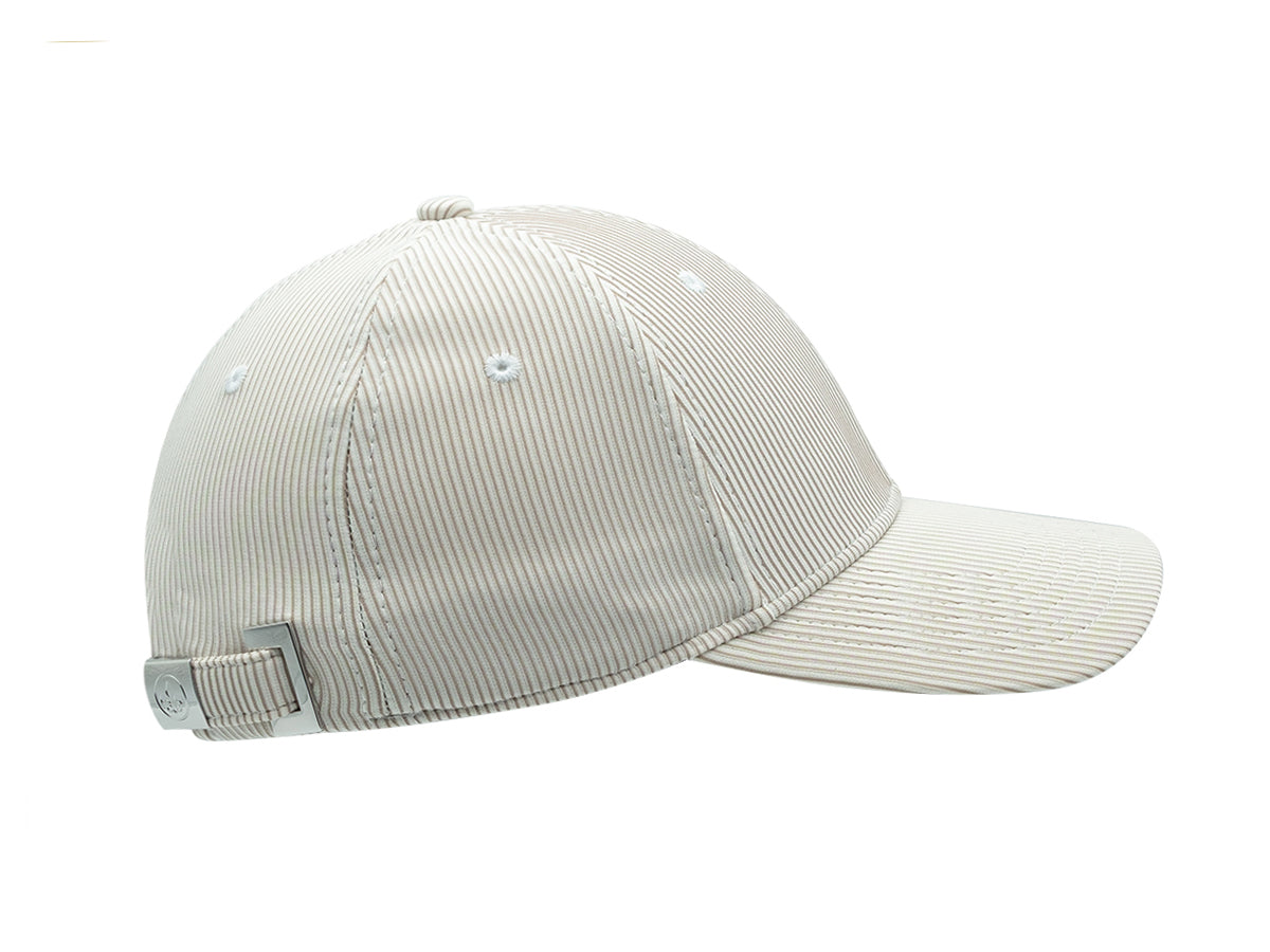 Casquette rayée beige premium de la marque LXH avec un design élégant et confortable