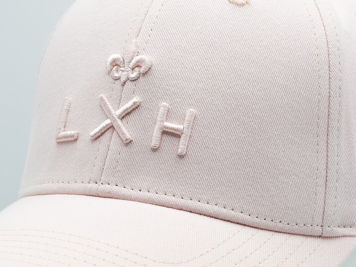 Casquette rose coton femme LXH avec logo brodé sur le devant