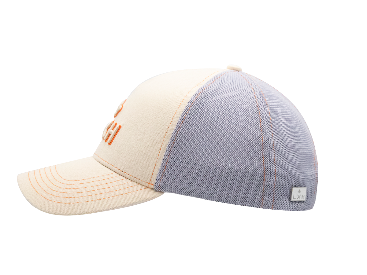 Casquette Shades LXH en beige et gris avec filets respirants pour un confort optimal