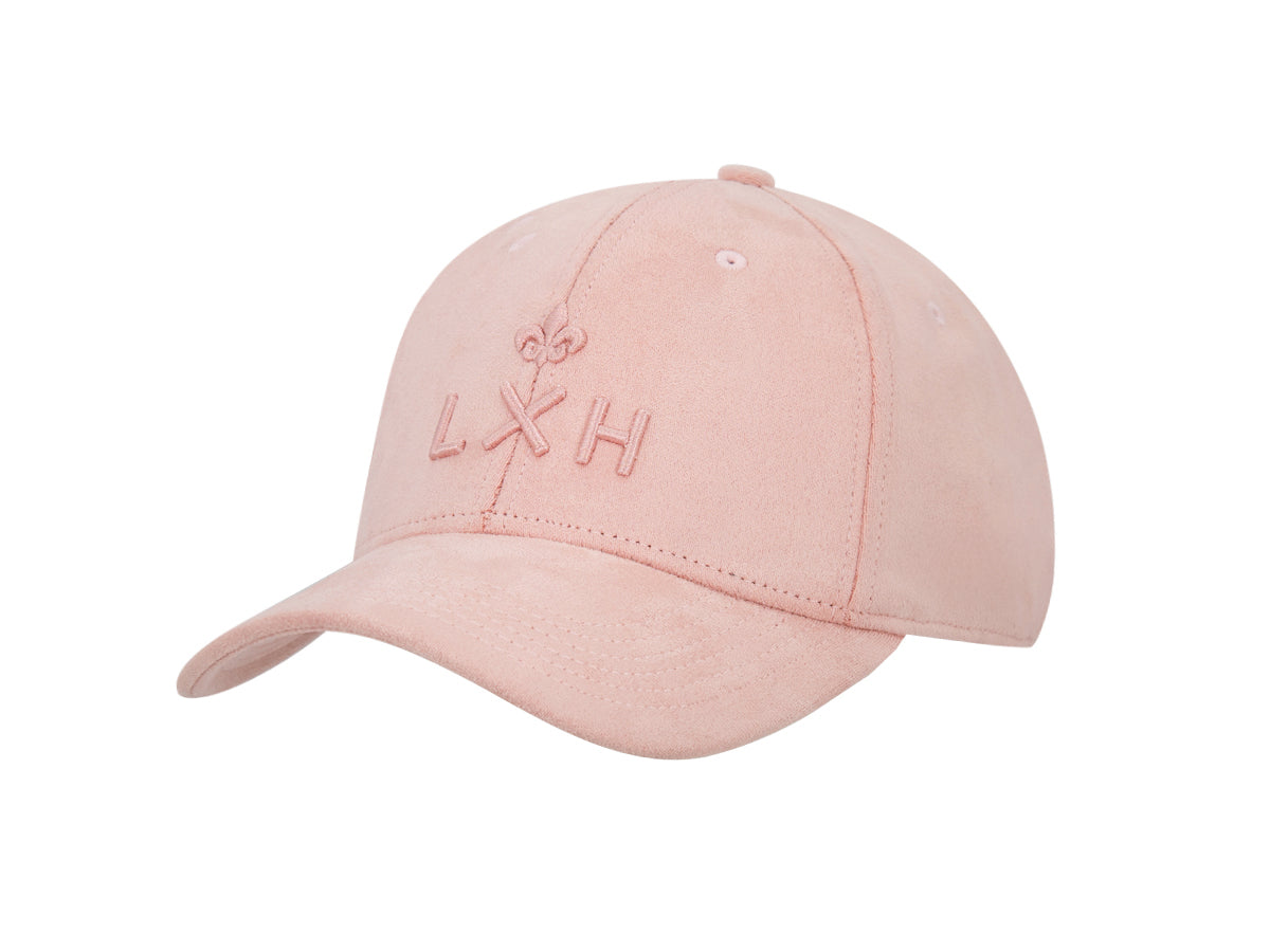 Casquette suédine rose LXH avec logo brodé pour un look tendance et décontracté