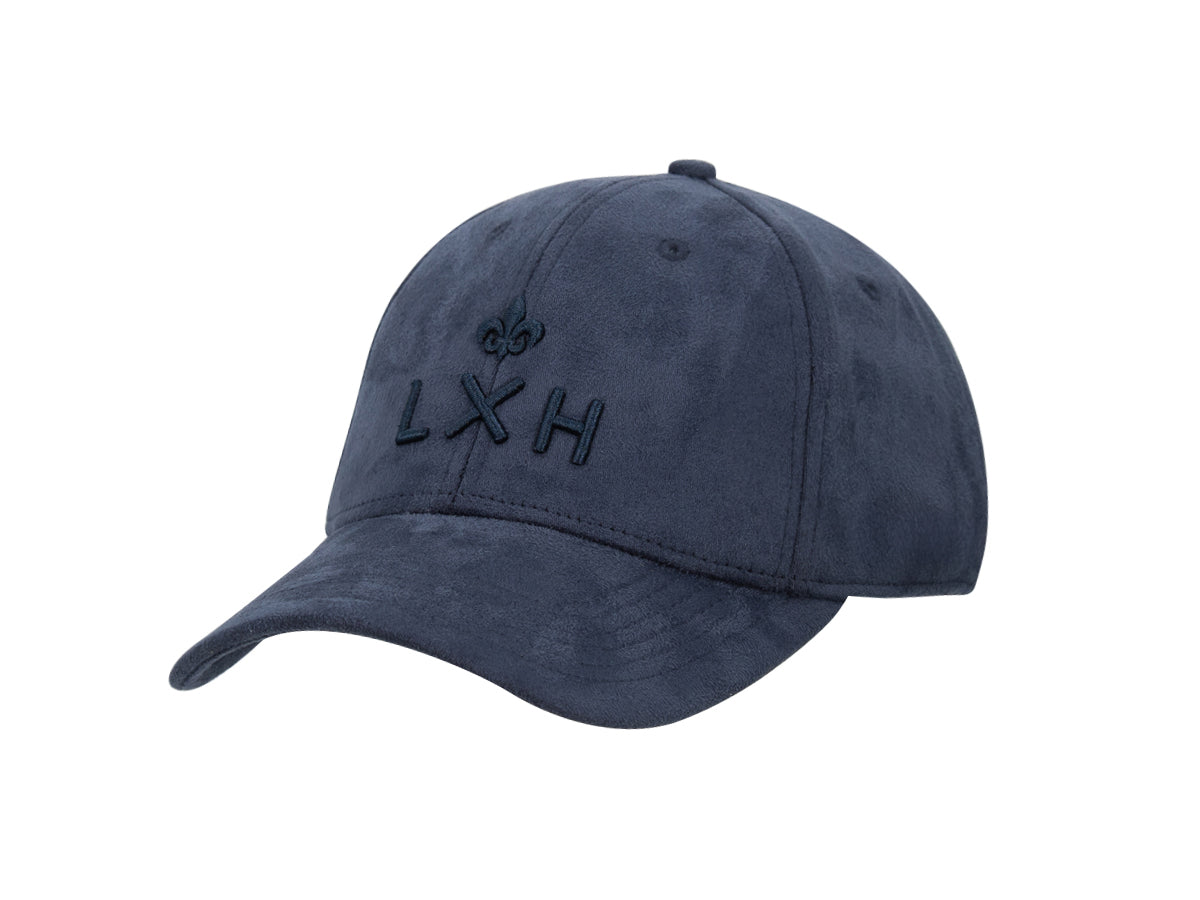 Casquette suédine bleu marine LXH élégante avec logo brodé à l'avant