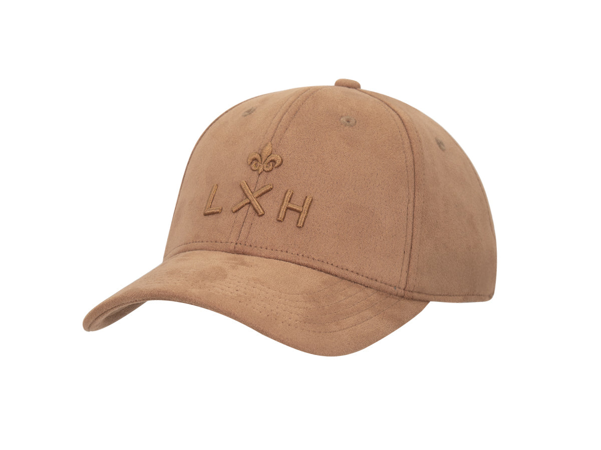 Casquette suédine camel homme LXH avec broderie délicate pour un style décontracté
