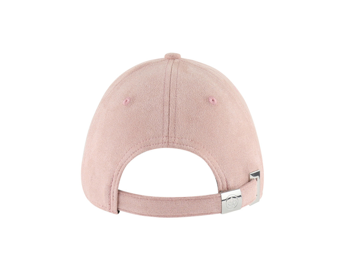 Casquette suédine rose femme à l'arrière avec sangle réglable en métal