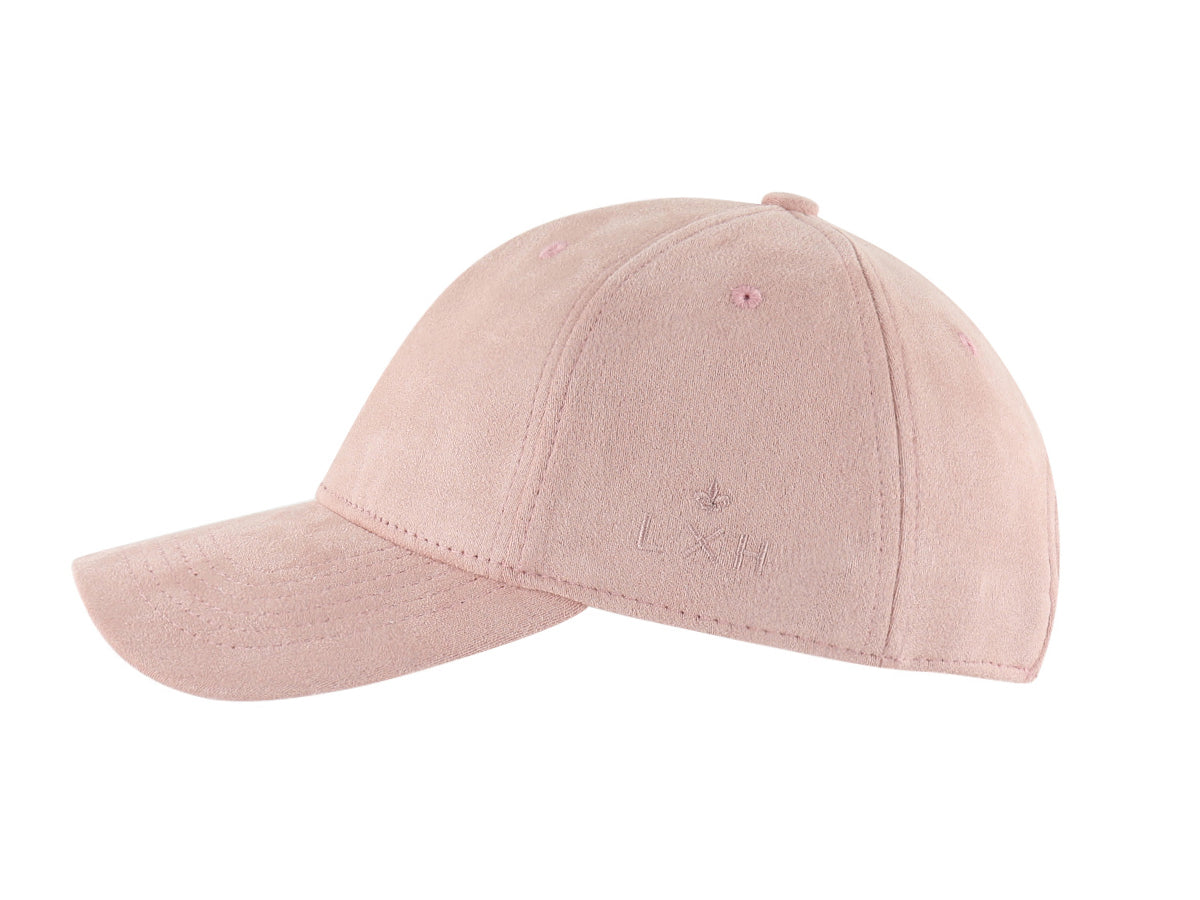 Casquette suédine rose femme LXH avec une couronne douce et une visière légère