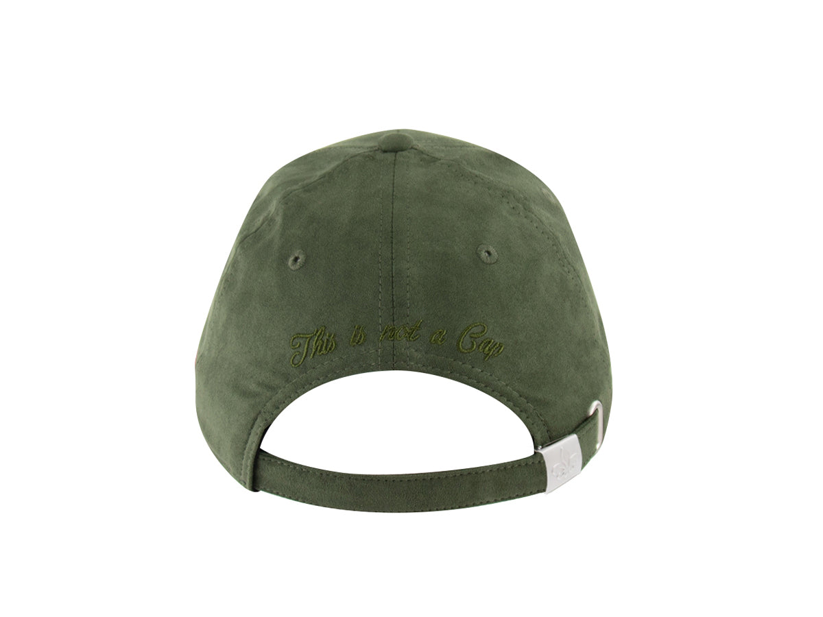 Vue arrière de la Casquette Suédine Sans Ligne Ton sur Ton Kaki avec broderie discrète