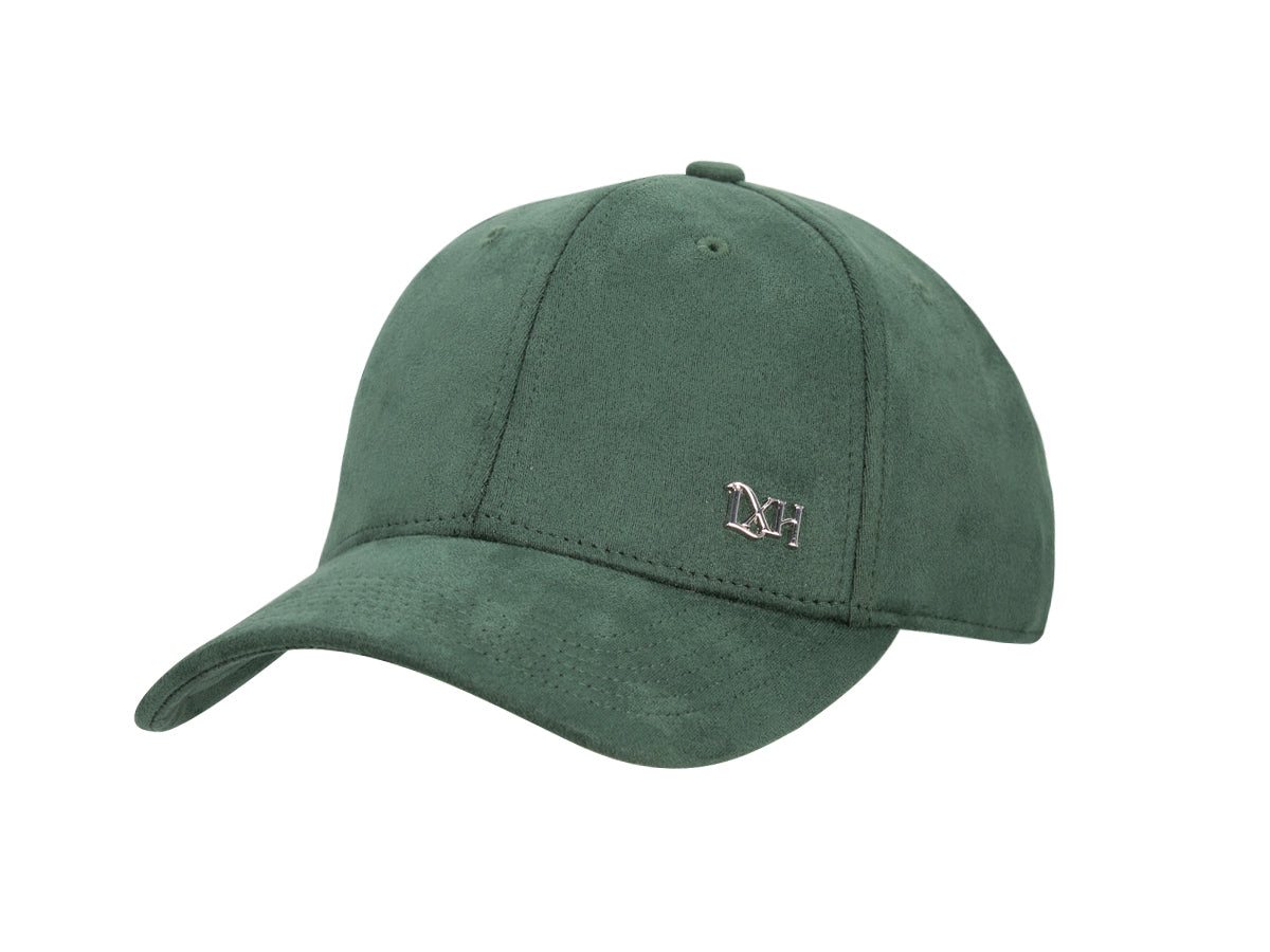 Casquette suédine vert foncé LXH avec logo brodé pour un style décontracté