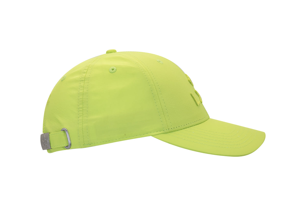 Casquette sweet pants en vert fluo avec une visière pour un look sportif et tendance