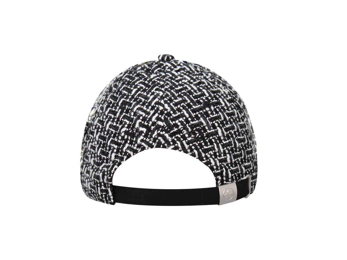 Casquette tweed noir de LXH avec fermeture réglable à l'arrière pour un style moderne