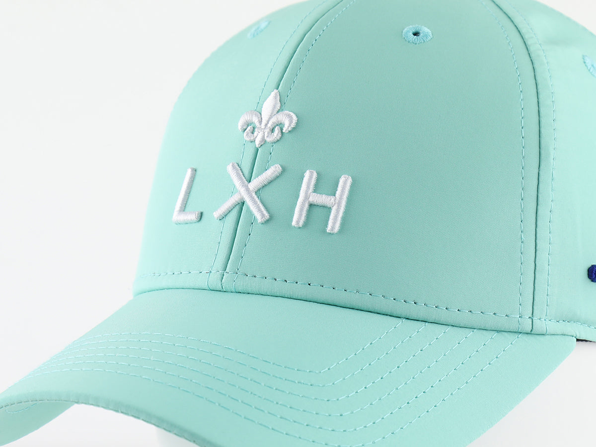 Casquette vert pastel nylon LXH avec logo brodé en relief sur le devant