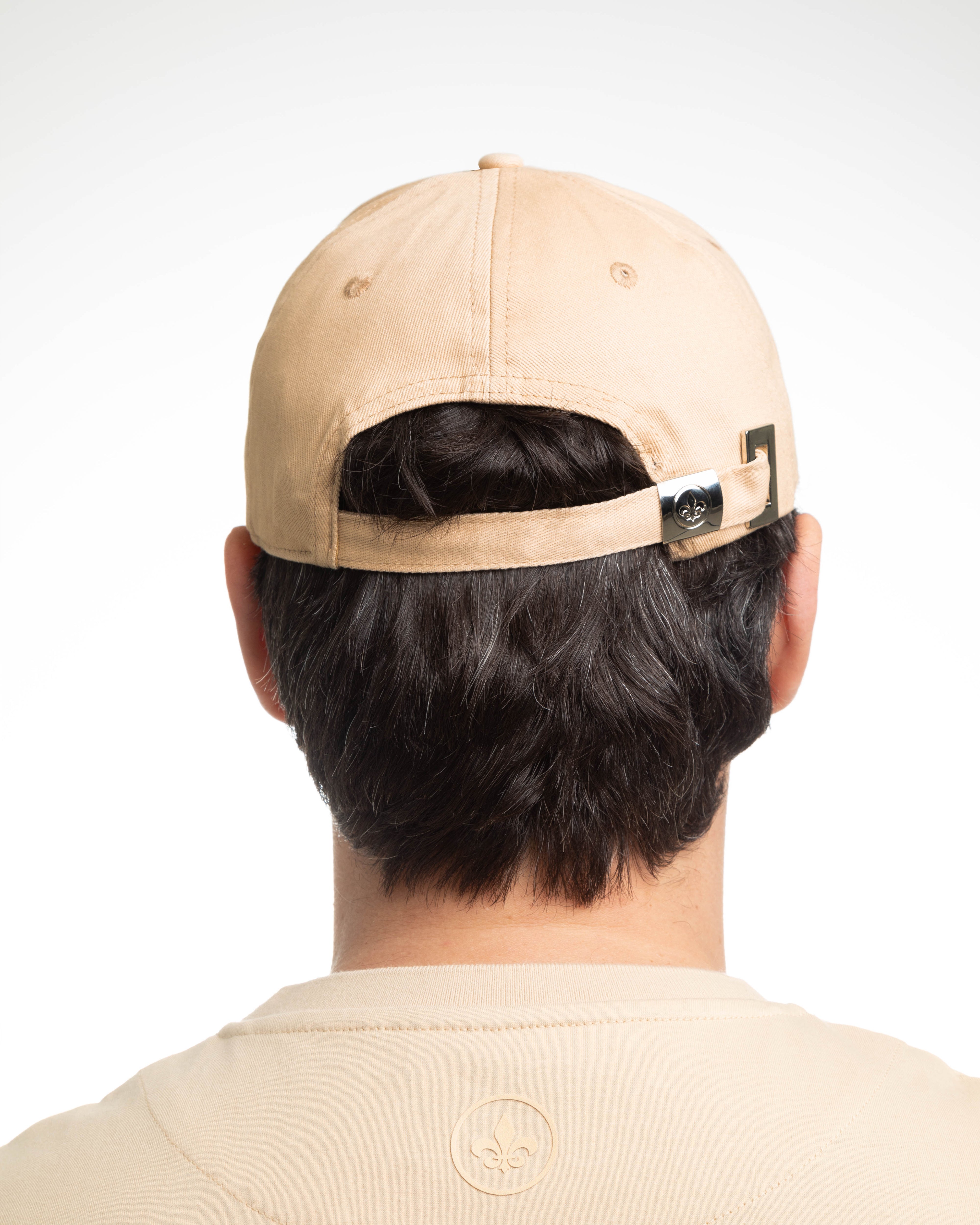Casquette de marque LXH en coton beige avec ajustement à l'arrière pour un confort optimal