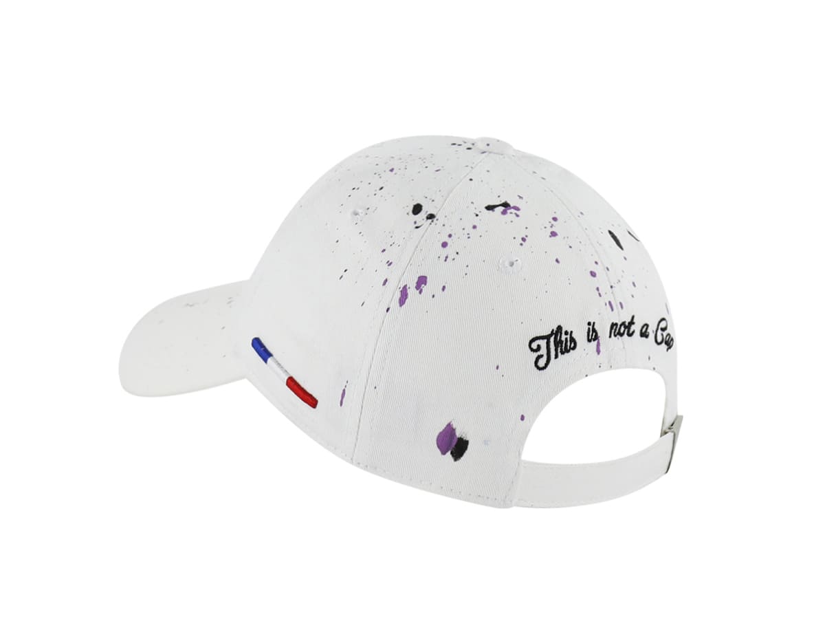 Casquette Art Blanc - Peinture Lilas / Noir LXH Buenos Aires Coton 3