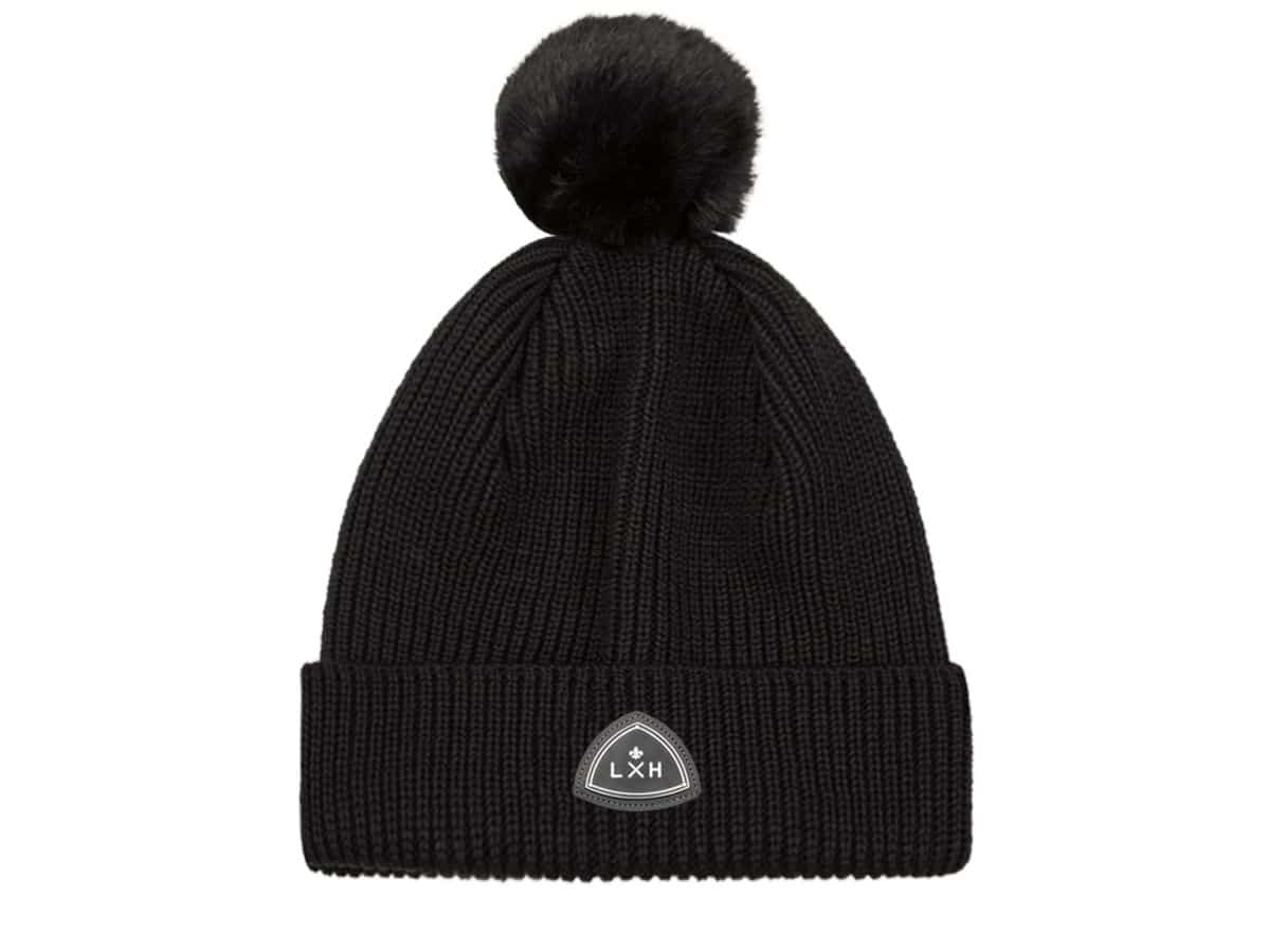  Bonnet Pompon Noir en Laine Mérinos - LXH officiel6