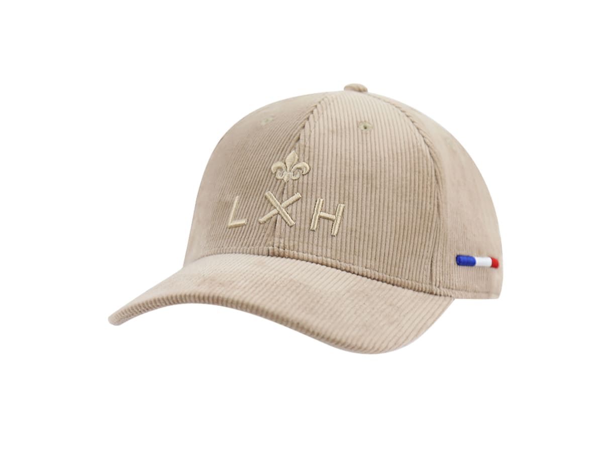 Casquette LXH en Ton sur Ton Taupe avec broderie et drapeau tricolore sur le côté