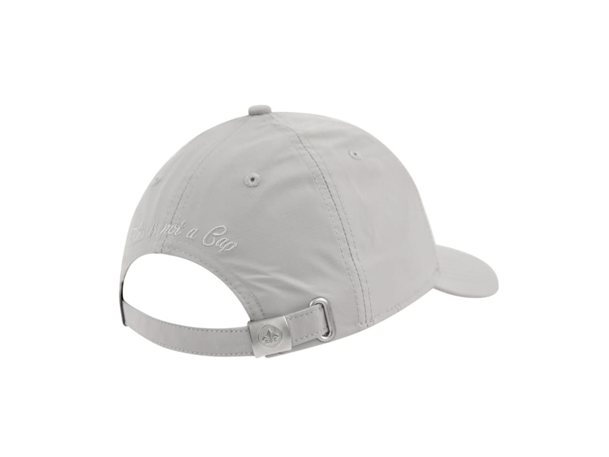 Trois quarts arrière droit LXH nylon gris, sangle ajustable boucle argentée fleur de lys, This is not a Cap