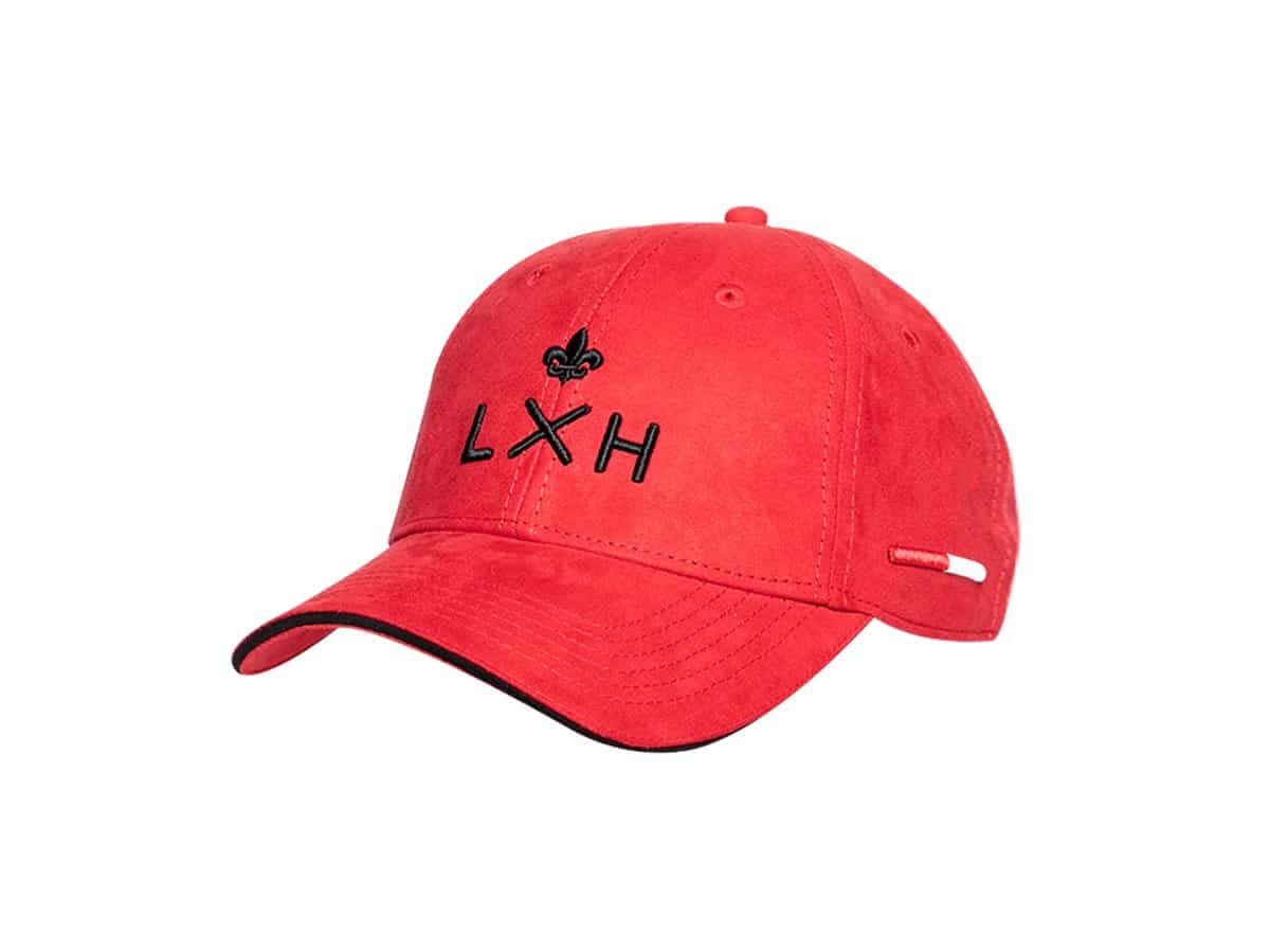 Casquette rouge LXH Monaco GP avec logo brodé et design élégant pour les fans de course