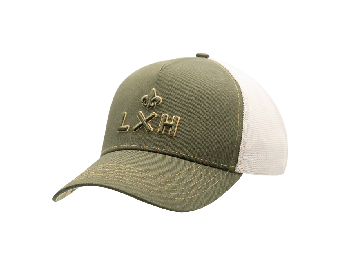 Casquette Shades Wavy LXH kaki et blanche avec logo brodé et filet arrière respirant