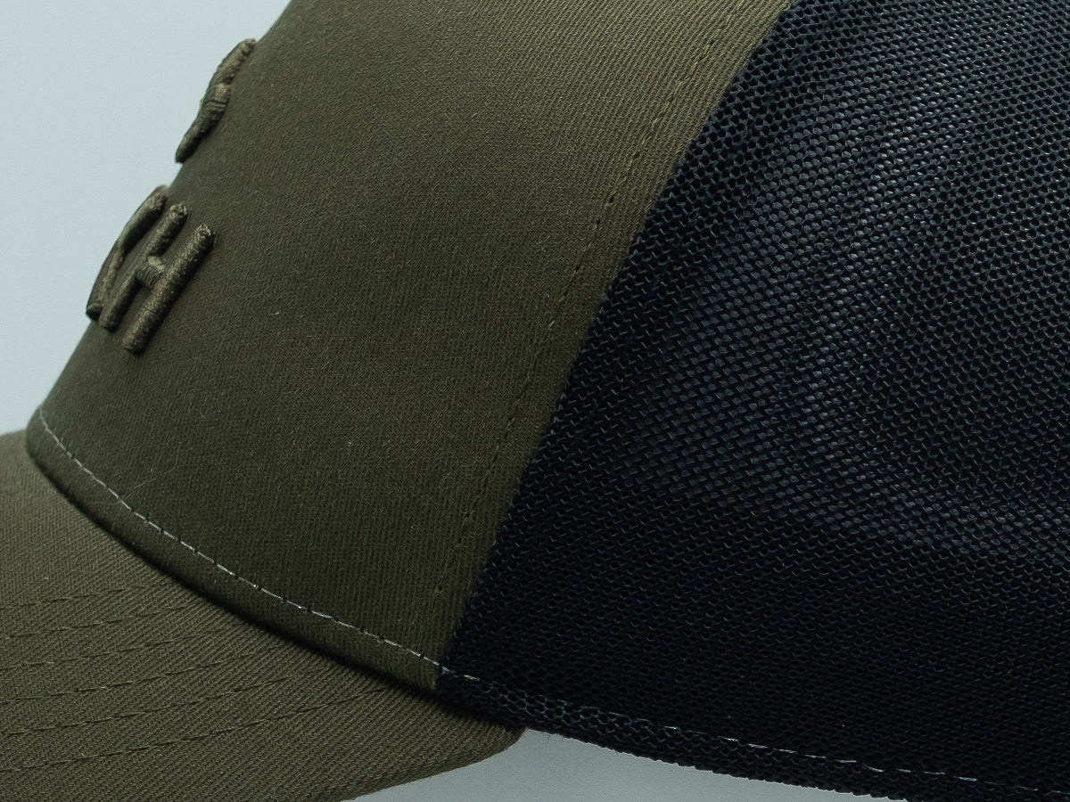 Casquette LXH Ton sur Ton avec partie avant kaki et filet noir pour un style décontracté
