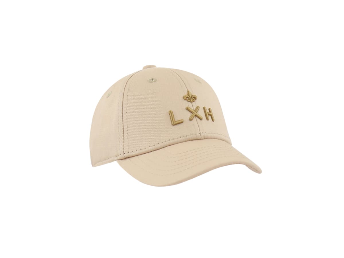 Casquette LXH en coton beige avec logo brodé pour un look décontracté et stylé