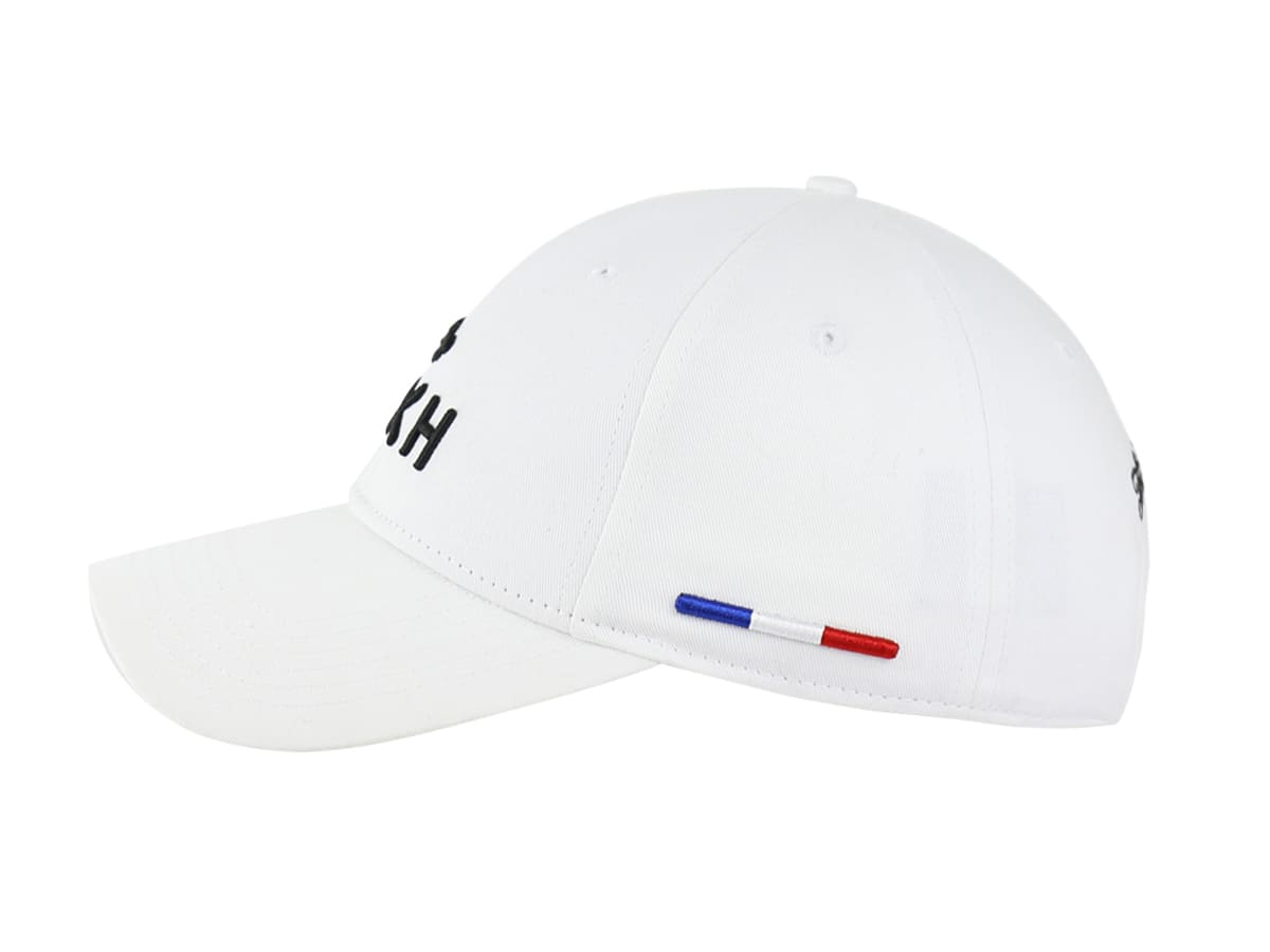 Casquette LXH Coton Blanc style classique avec broderie noire et détail drapeau français