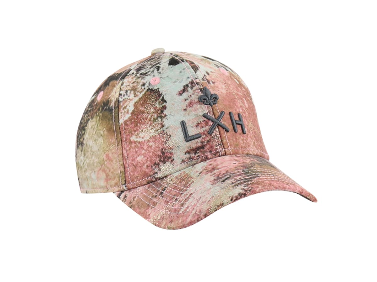 Casquette LXH motif Minéraux Beige Doré avec logo brodé pour un style unique