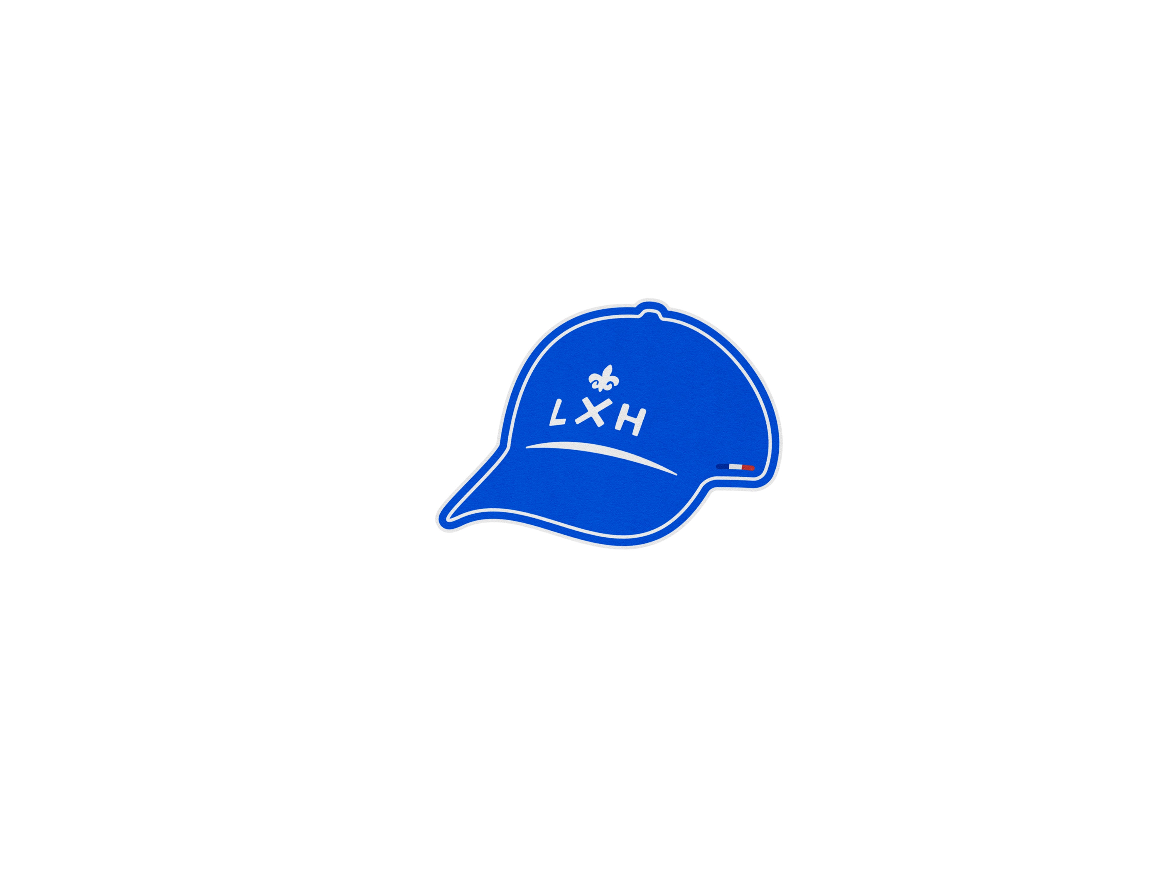 Stickers Lot de 9 représentant une casquette bleue avec logo LXH en blanc