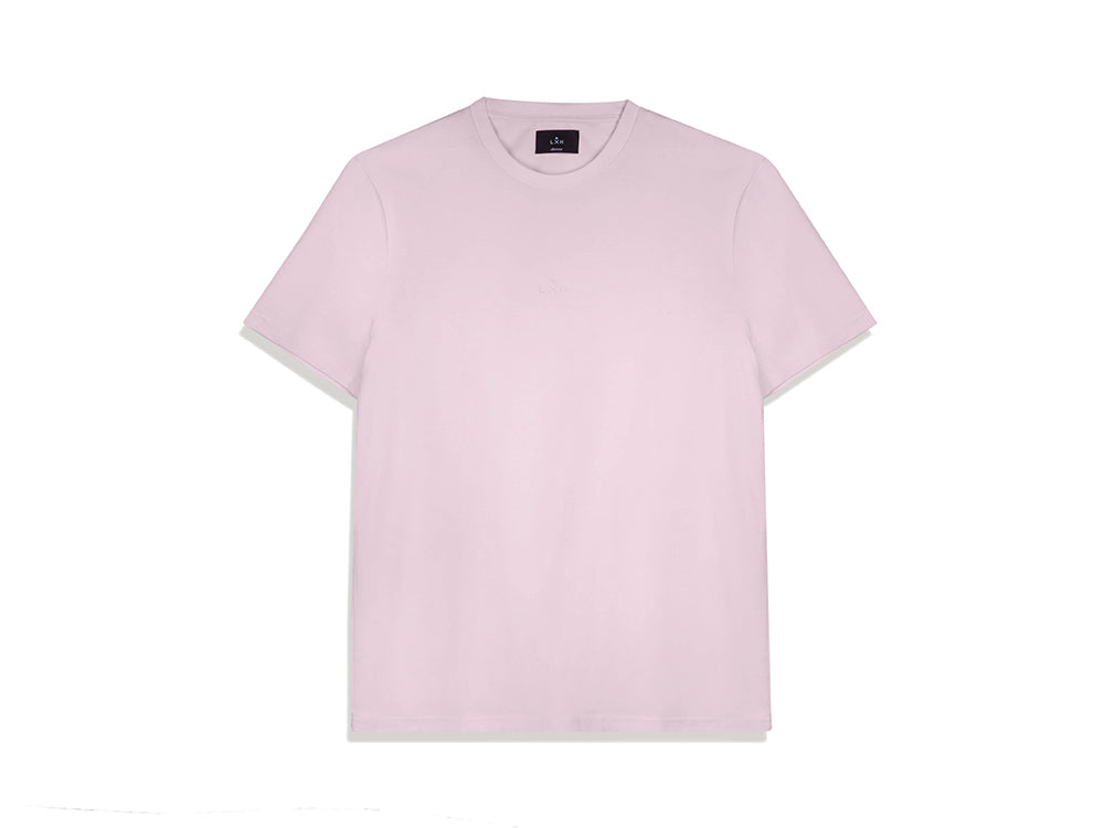 T-shirt Coton LXH couleur rose clair manches courtes col rond basique