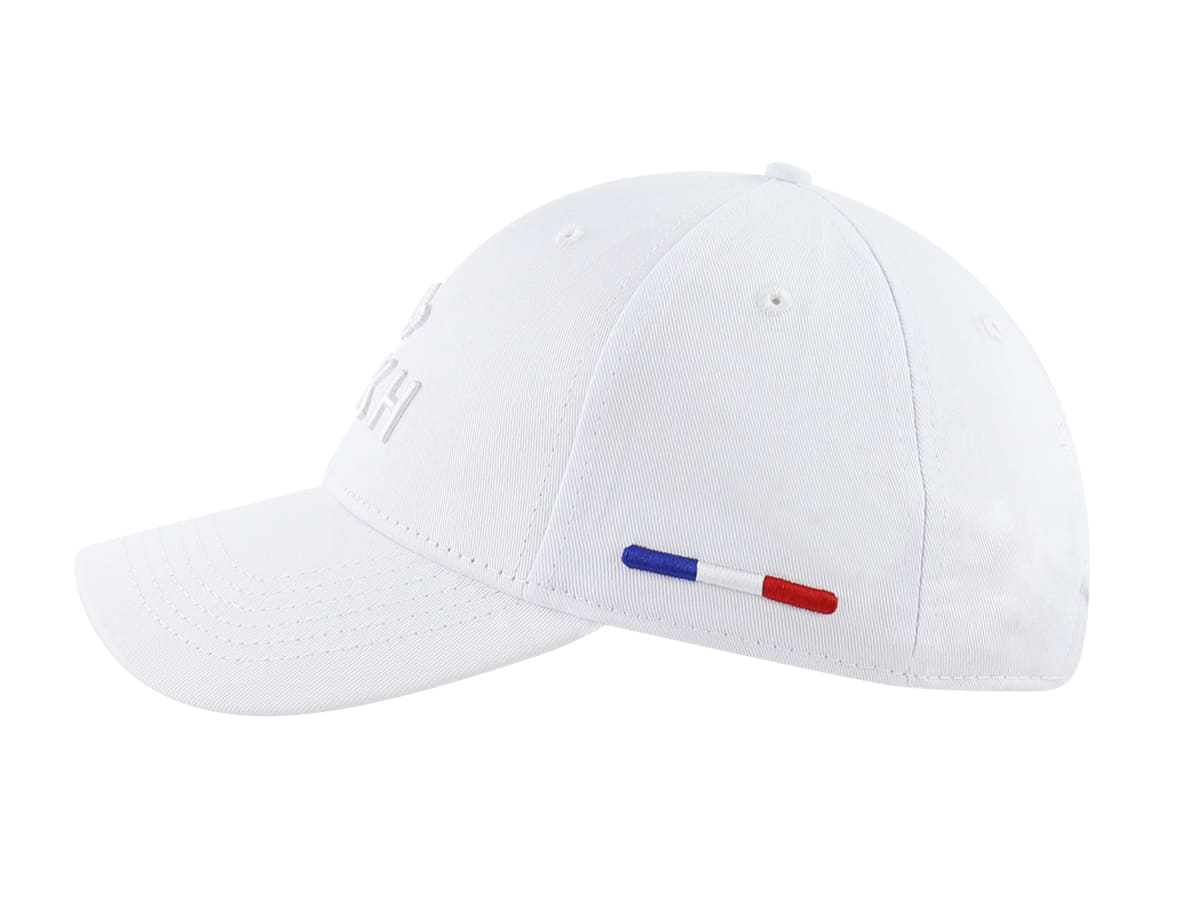Casquette LXH Ton sur Ton Blanc avec drapeau tricolore brodé sur le côté