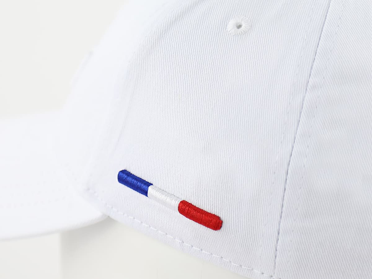 Casquette blanche LXH avec broderie tricolore discrète Ton sur Ton Blanc