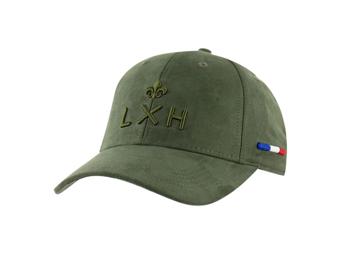 Casquette LXH Ton sur Ton Kaki avec broderie élégante et drapeau français sur le côté