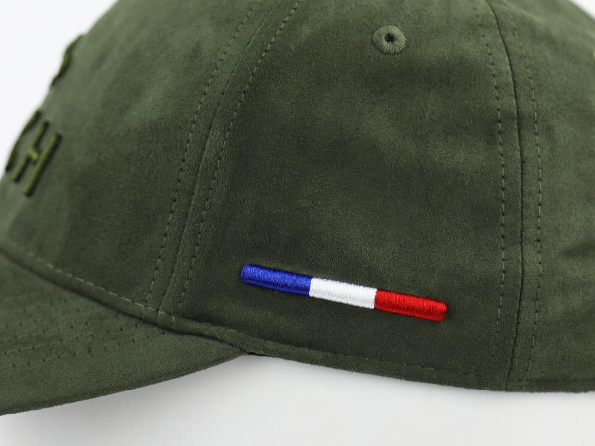 Casquette LXH en Ton sur Ton Kaki avec broderie tricolore sur le côté