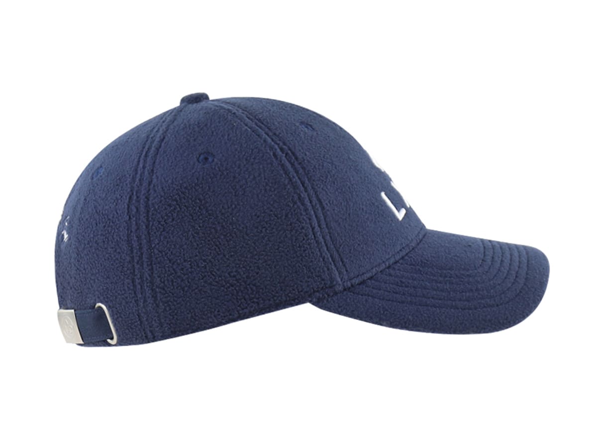 Casquette LXH en polaire bleu marine avec une visière courbée et ajustement arrière