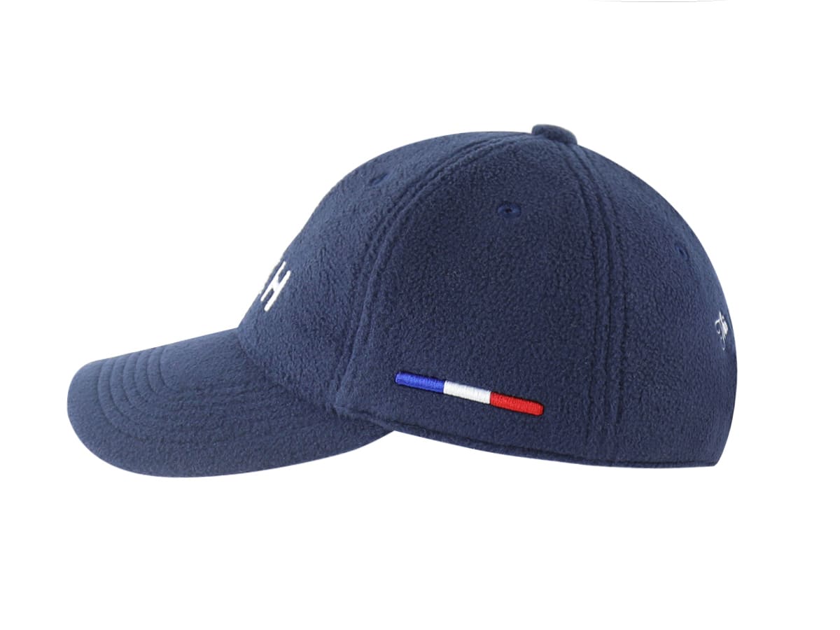 Casquette LXH en polaire bleu marine avec broderie et détails tricolores