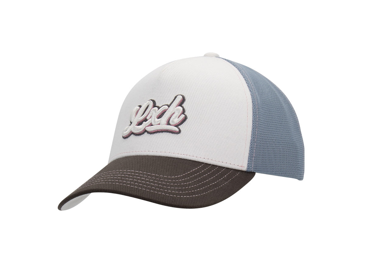 Casquette LXH Studio Coton Sépia avec logo brodé et visière dans des tons de gris