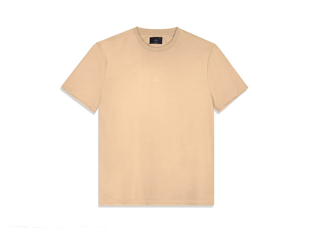 T-shirt coton beige LXH à manches courtes pour un style décontracté et confortable