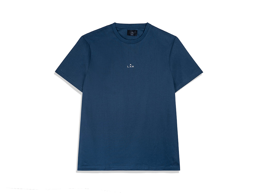 T-shirt Coton bleu marine LXH à manches courtes avec logo minimaliste au centre