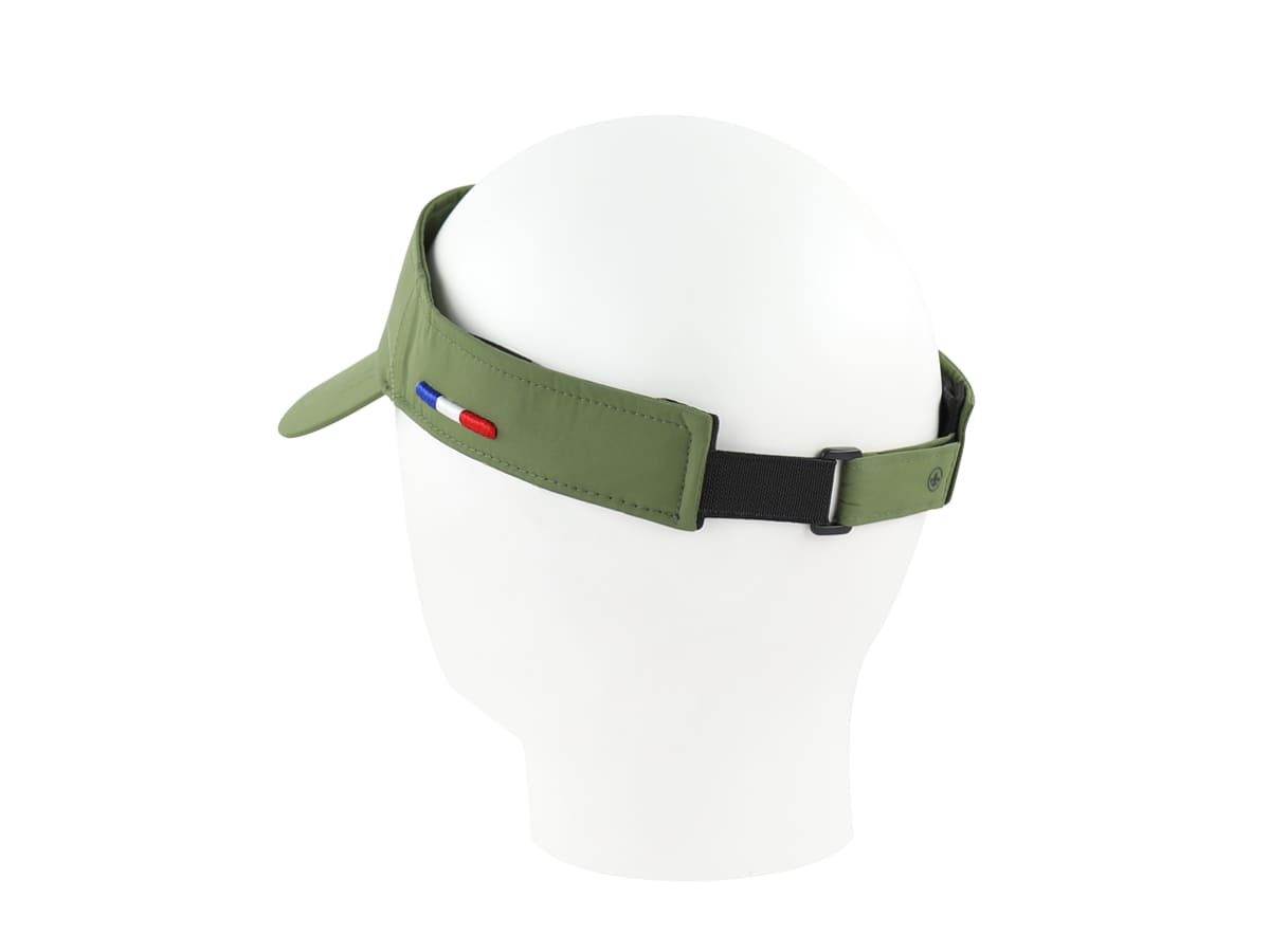 Visière Nylon Kaki LXH avec bande élastique réglable pour un confort optimal